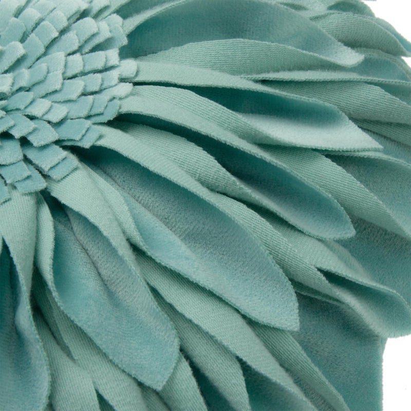 JWH 3D Flower Velvet Throw Pillow Cover Decorative Round Cushion Floral Pillowcase Sunflower Pillow Case for Bedroom Bed Couch Living Room 14 Inch Aqua Turquoise - Image 4